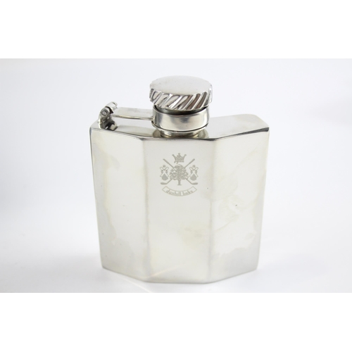 350 - Boxed ALFRED DUNHILL Silver Plate Hip Flask