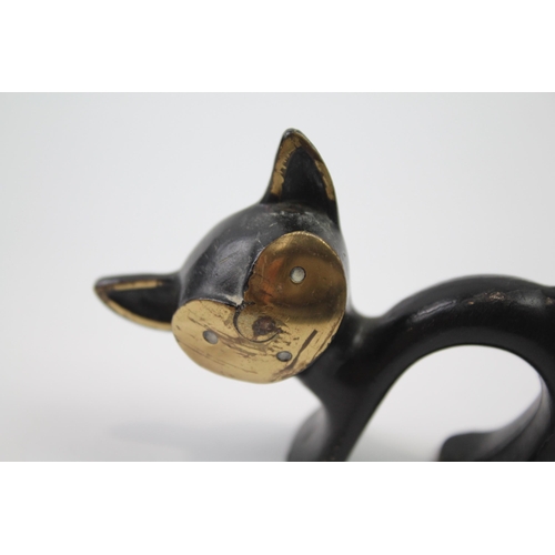 351 - Brass 1950s Novelty Cat Corkscrew