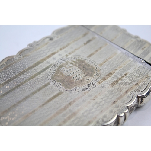 372 - Antique Victorian 1846 Birmingham STERLING SILVER Calling Card Case (69g)