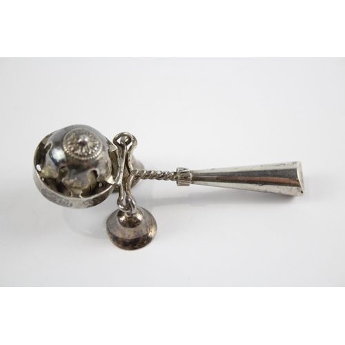 381 - Antique / Vintage .950 SILVER Baby Rattle / Whistle (20g)