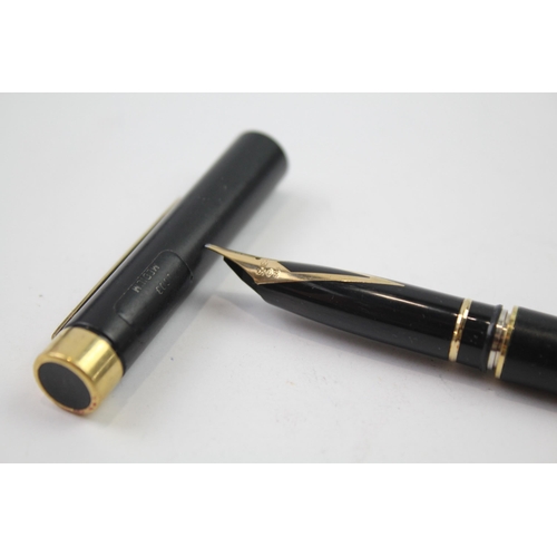 465 - Vintage SHEAFFER Targa Black FOUNTAIN PEN w/ 14ct Gold Nib WRITING