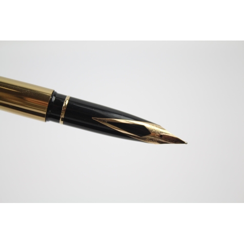 468 - Vintage SHEAFFER Targa Imperial Brass FOUNTAIN PEN w/ 14ct Gold Nib WRITING