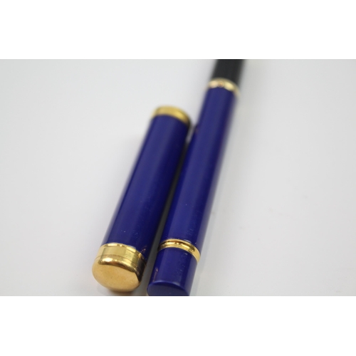 470 - Vintage WATERMAN Lady Charlotte Navy Fountain Pen w/ 18ct Gold Nib WRITING