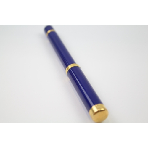 470 - Vintage WATERMAN Lady Charlotte Navy Fountain Pen w/ 18ct Gold Nib WRITING