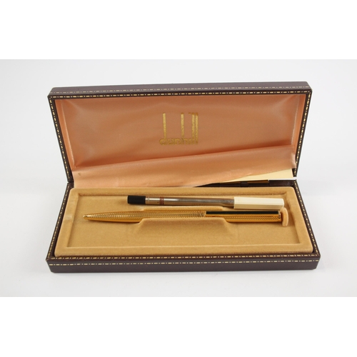 476 - DUNHILL Gold Plated Ballpoint Pen / Biro In Original Box