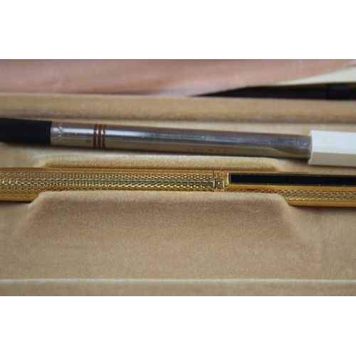 476 - DUNHILL Gold Plated Ballpoint Pen / Biro In Original Box