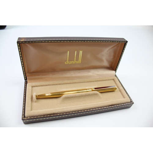 477 - DUNHILL Gold Plated Ballpoint Pen / Biro In Original Box