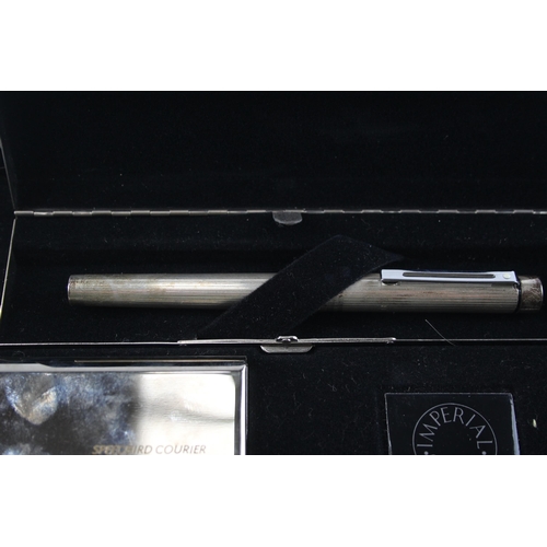 483 - Vintage SHEAFFER Imperial .925 Sterling Silver Cased Fountain Pen w 14ct Nib 28g