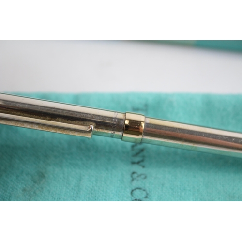 484 - TIFFANY & CO. .925 Sterling Silver Ballpoint Pen / Biro In Original Box (26g)