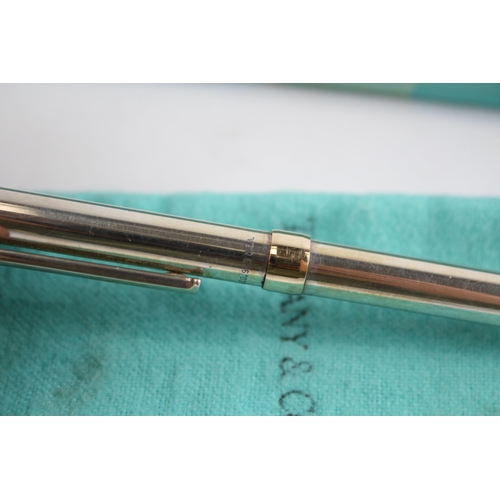 484 - TIFFANY & CO. .925 Sterling Silver Ballpoint Pen / Biro In Original Box (26g)