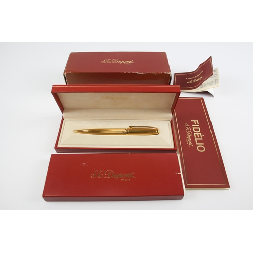 491 - S.T DUPONT Paris Gold Plated Ballpoint Pen / Biro WRITING Original Box (36g)