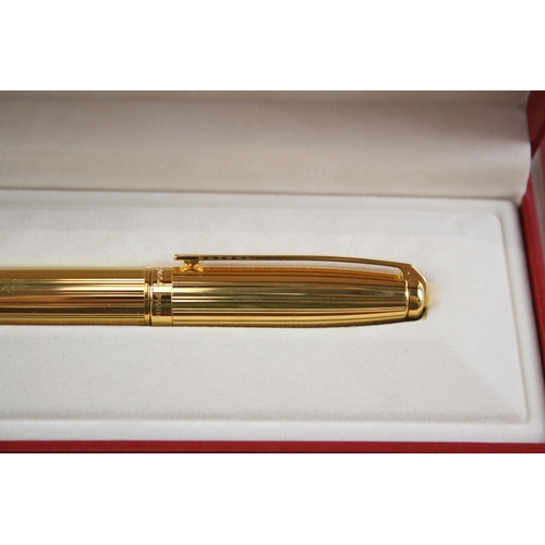 491 - S.T DUPONT Paris Gold Plated Ballpoint Pen / Biro WRITING Original Box (36g)