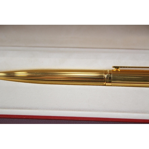 491 - S.T DUPONT Paris Gold Plated Ballpoint Pen / Biro WRITING Original Box (36g)