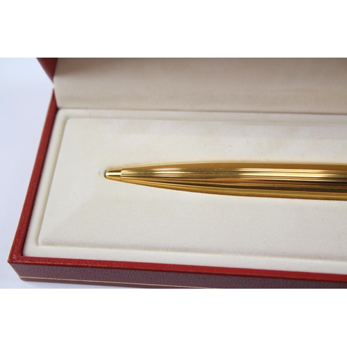 491 - S.T DUPONT Paris Gold Plated Ballpoint Pen / Biro WRITING Original Box (36g)