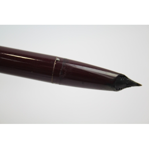 495 - Vintage SHEAFFER PFM Pen For Men Burgundy FOUNTAIN PEN w/ 14ct Gold Nib Etc