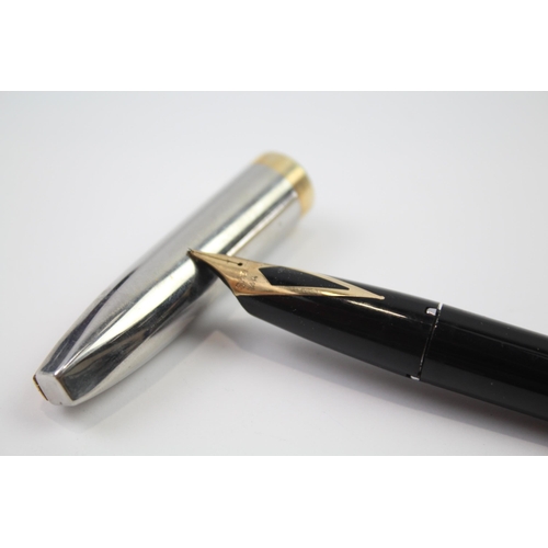 496 - Vintage SHEAFFER PFM Pen For Men Black FOUNTAIN PEN w/ 14ct Gold Nib Etc