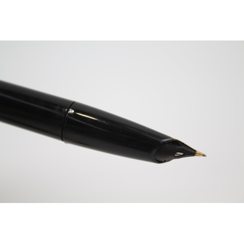 496 - Vintage SHEAFFER PFM Pen For Men Black FOUNTAIN PEN w/ 14ct Gold Nib Etc