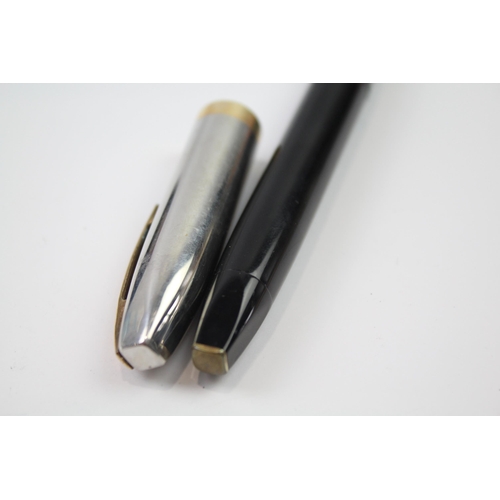 496 - Vintage SHEAFFER PFM Pen For Men Black FOUNTAIN PEN w/ 14ct Gold Nib Etc