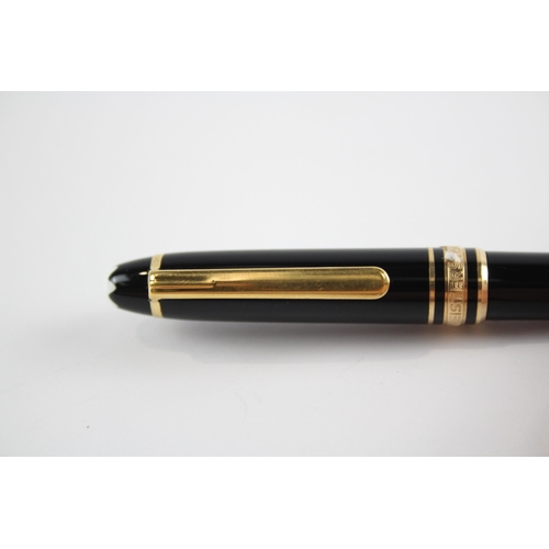 498 - Montblanc Pen Pencil Meisterstuck Mechanical Black Casing Gold Plate Banding