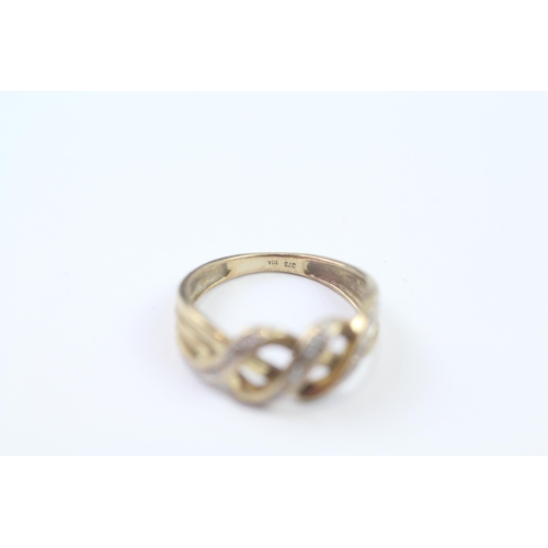 50 - 9ct Gold Diamond Weaved Ring (2.1g) Size  L