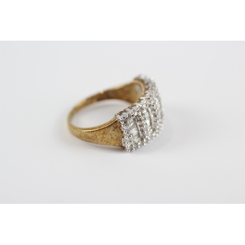 63 - 9ct Gold Vari-Cut Diamond Dress Ring (3.6g) Size  K 1/2