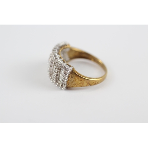 63 - 9ct Gold Vari-Cut Diamond Dress Ring (3.6g) Size  K 1/2