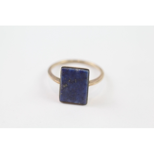 66 - 9ct Gold Lapis Lazuli Single Stone Ring (3.4g) Size  M