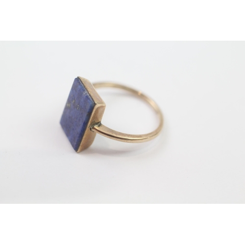 66 - 9ct Gold Lapis Lazuli Single Stone Ring (3.4g) Size  M