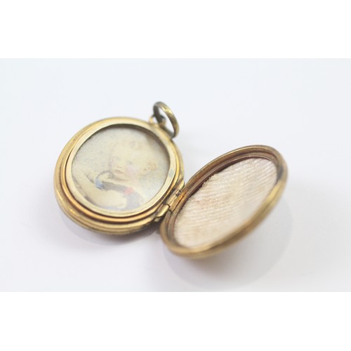 193 - 2 x 9ct gold back & front antique locket pendants (13.1g)