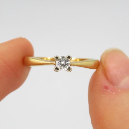 172 - 18ct gold diamond solitaire ring (3.1g) Size  N 1/2