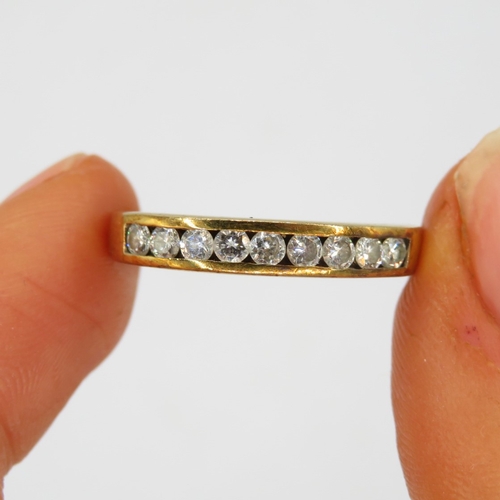 196 - 9ct gold vintage diamond half eternity ring (2.8g) Size  O