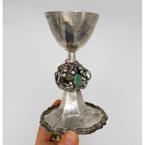 385 - Antique Arts & Crafts 1908 London Sterling Silver Chalice / Goblet (209g)