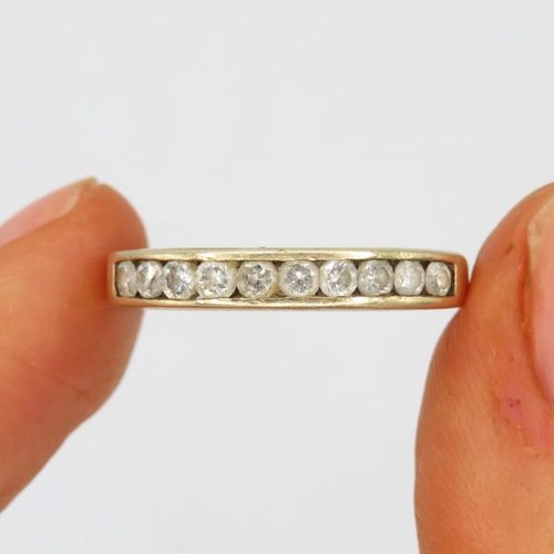 75 - 9ct Gold Diamond Half Eternity Ring (1.8g) Size  Q