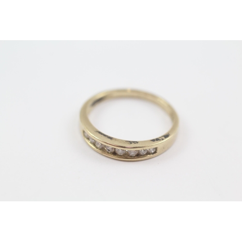 127 - 9ct gold diamond half eternity ring (2.1g) Size  N