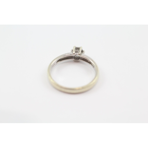 128 - 9ct white gold diamond solitaire ring (2.5g) Size  M