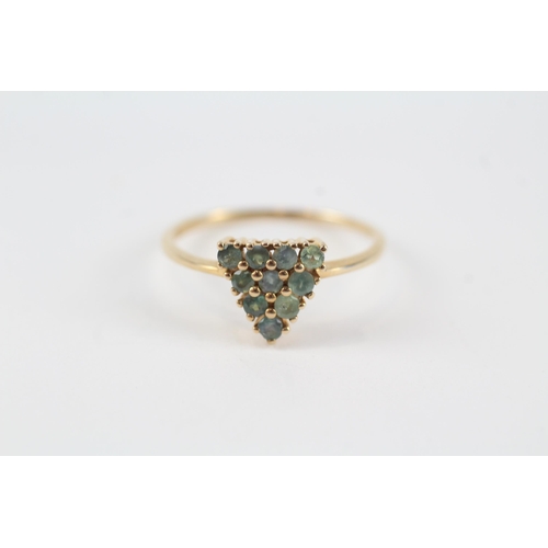 136 - 10ct gold emerald cluster dress ring (1.5g) Size  O