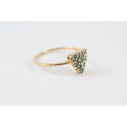 136 - 10ct gold emerald cluster dress ring (1.5g) Size  O