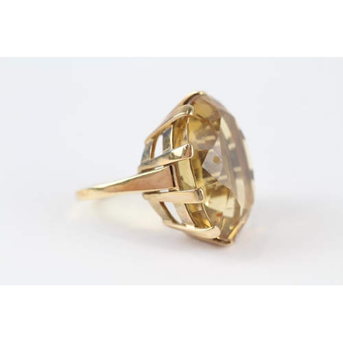 156 - 9ct gold Citrine dress ring (19.8g) Size  R