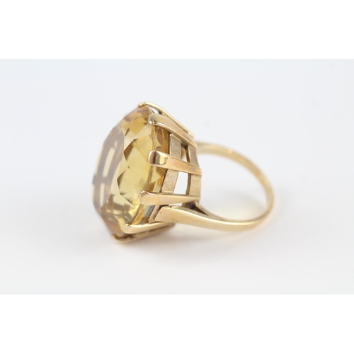 156 - 9ct gold Citrine dress ring (19.8g) Size  R