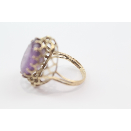 170 - 9ct gold vintage amethyst dress ring (6.2g) Size  O