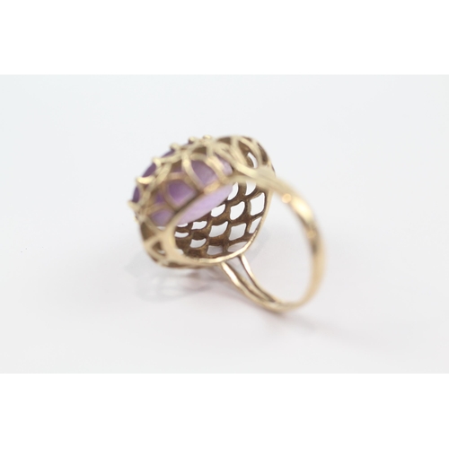 170 - 9ct gold vintage amethyst dress ring (6.2g) Size  O