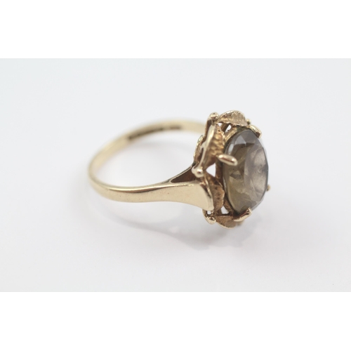 173 - 9ct gold vintage smokey quartz dress ring (4.2g) Size  P