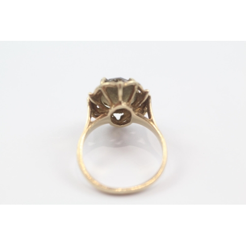 173 - 9ct gold vintage smokey quartz dress ring (4.2g) Size  P