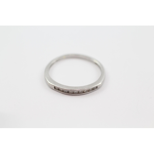 190 - .950 platinum diamond half eternity ring (1.8g) Size  K