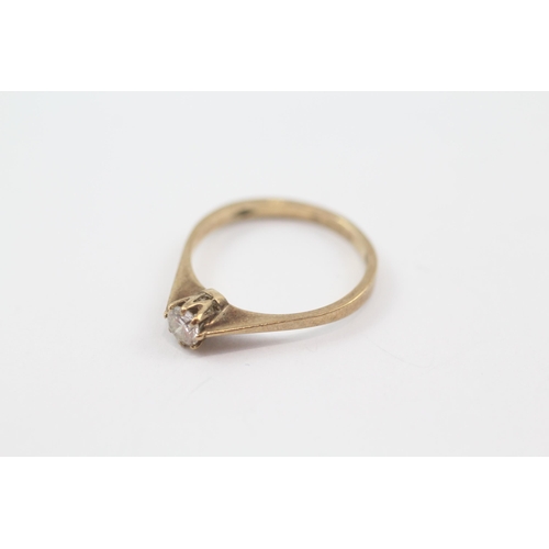 198 - 9ct gold antique diamond solitaire ring (1.5g) Size  N