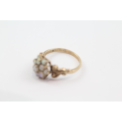 200 - 9ct gold antique opal cluster ring (2.2g) Size  L 1/2