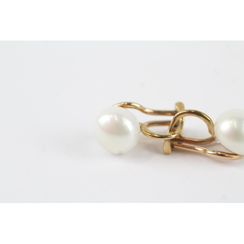 22 - 9ct gold cultured pearl clip on earrings (4.5g)