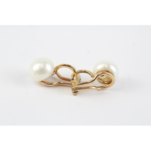 22 - 9ct gold cultured pearl clip on earrings (4.5g)