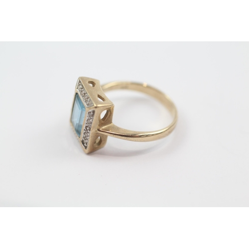 38 - 9ct gold topaz & diamond dress ring (3.6g) Size  K