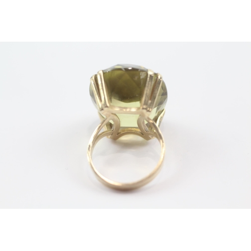 43 - 9ct gold Citrine vintage dress ring (11.5g) Size  N